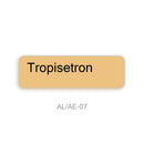 A label displaying a warm tan or ochre color labeled 'Dolasetron' with the code 'AL/AE-06' underneath on a white background.