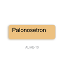 A tan rectangular label with rounded corners displaying the text 'Palonosetron' in black, with 'AL/AE-10' printed below on a white background.
