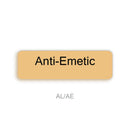 A tan rounded rectangular label with the text 'Anti-Emetic' in black, centered on a white background, with 'AL/AE' in small gray text below.