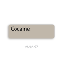 A label displaying a neutral taupe-beige color labeled 'Cocaine' with the code 'AL/LA-07' underneath on a plain white background.