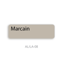 A label displaying a warm taupe-beige color labeled 'Marcain' with the code 'AL/LA-08' underneath on a white background.
