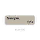 A label showing the Naropin drug concentration at 0.2% (AL/LA-10C), with a taupe-beige rectangular swatch on a white background.