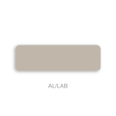 A flat warm light beige color label centered on a white background, with the text 'AL/LAB' below it.