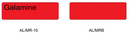 Two red rectangular labels on a white background, one labeled 'Galamine' and the other labeled 'AL/MRB' or 'AL/MR1B', with 'AL/MR10' below the first label.