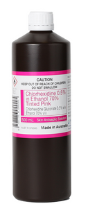 Chlorhexidine 0.5% in Ethanol 70% Tinted Pink 500ml