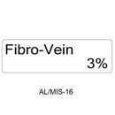 A white rectangular label with black text reading 'Fibro-Vein 3%' above the code 'AL/MIS-16' on a white background.