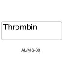 A white rectangular label with the word 'Thrombin' in black text, with 'AL/MIS-30' printed below on a white background.