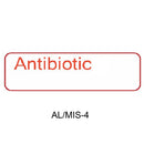 A white square graphic with a red rounded rectangle containing the word 'Antibiotic' in red text, with 'AL/MIS-4' in black text below on a white background.