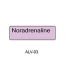 A light purple rectangular label with the text 'Noradrenaline' in black, above the text 'ALV-03' on a white background.